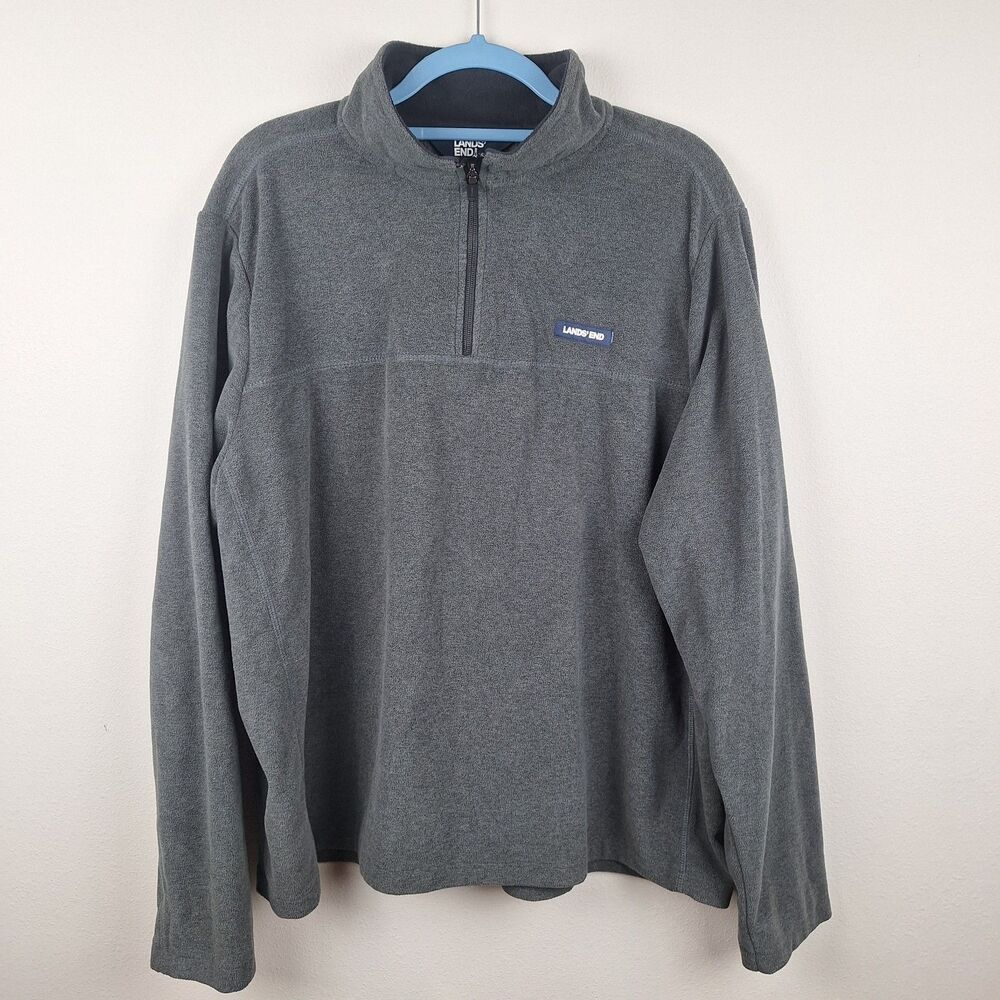 Lands End Women's XL/T 1/4 Zip Gray Pullover